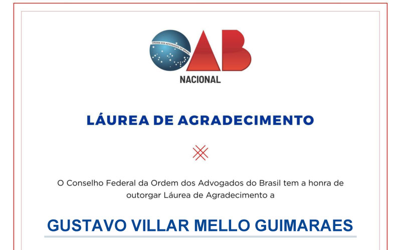 OAB - Láurea de Agradecimento